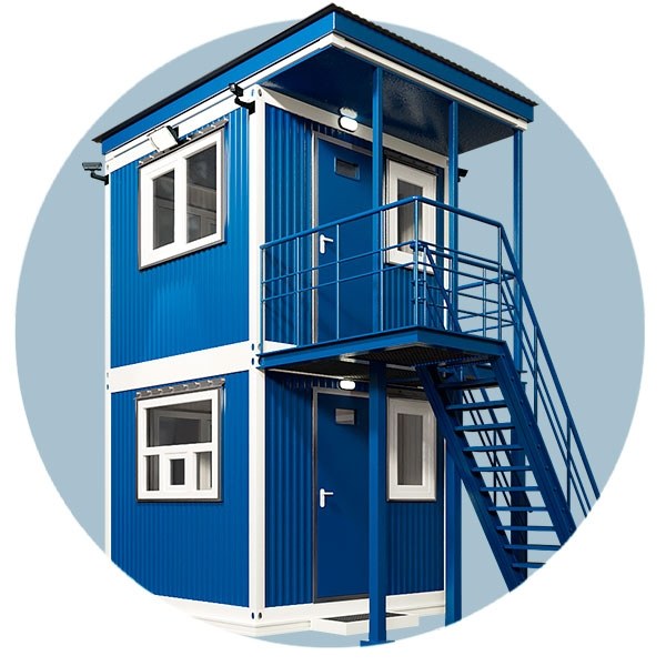 Пост охраны 2-х этажный с лестницей 2500х2500 мм