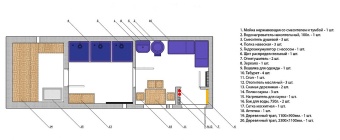 Чертеж Вагон-дом сауна с душем 8000х2500 мм